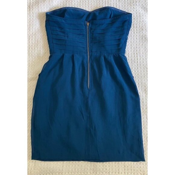 Women’s Size 4 - Sparkle & Fade Pleated Strapless teal Dress - Picture 2 of 15